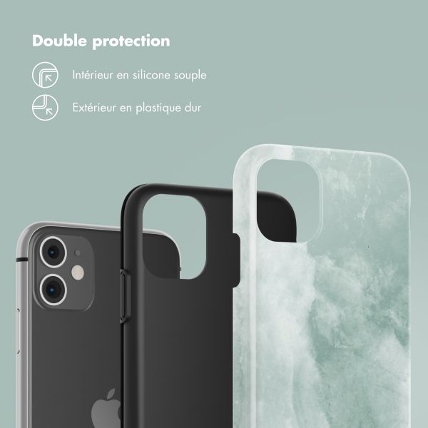 Selencia Coque arrière Vivid Tough iPhone 11 - Marble Grayed Jade