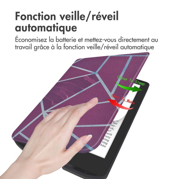 imoshion Design Slim Soft Sleepcover Pocketbook Verse / Verse Pro / Vivlio Light / Light HD - Bordeaux Graphic