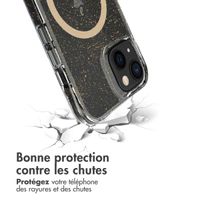 imoshion Coque arrière transparente Pailletée avec MagSafe Apple iPhone 13 - Doré