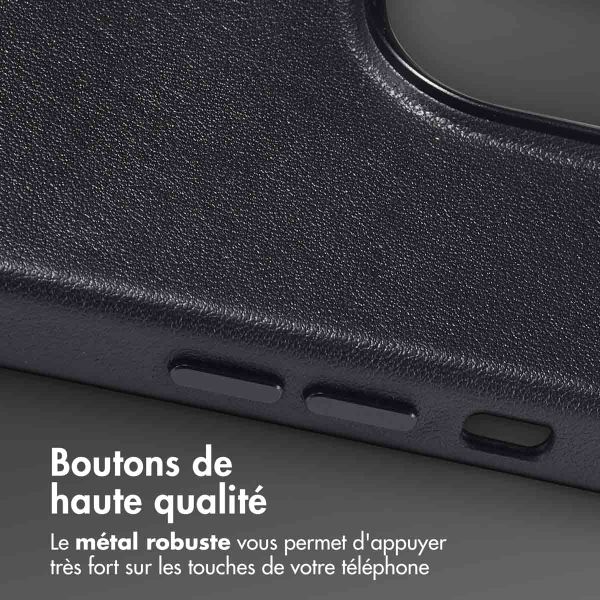 Accezz Coque arrière en cuir avec MagSafe iPhone 14 Pro Max - Onyx Black