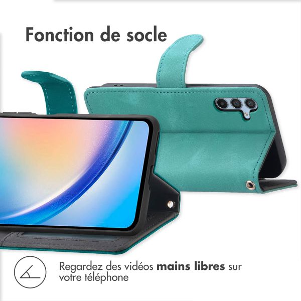 imoshion Etui de télephone portefeuille avec cordon Samsung Galaxy A34 (5G) - Turquoise