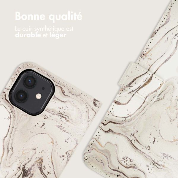 imoshion Étui de téléphone portefeuille Design iPhone 12 (Pro) - Sandy Marble