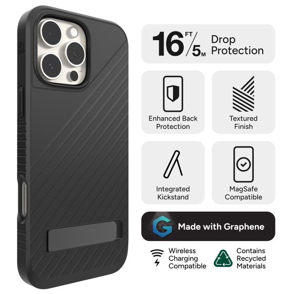 ZAGG Coque Denali Snap KickStand avec MagSafe iPhone 16 Pro Max - Noir