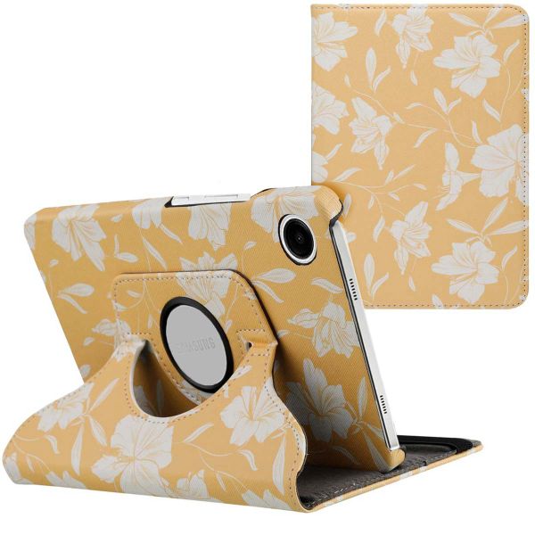 imoshion Coque tablette Design rotatif à 360° Samsung Galaxy Tab A9 8.7 pouces - Yellow Flowers
