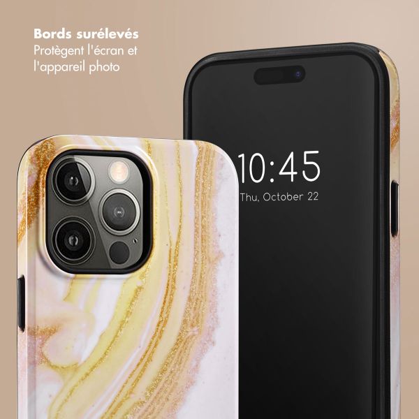 Selencia Coque arrière Vivid Apple iPhone 14 Pro Max - Chic Marble Gold