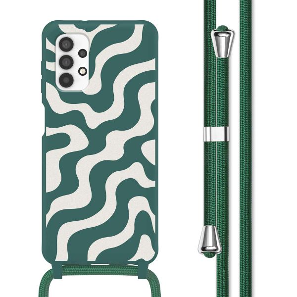 imoshion Coque design en silicone avec cordon Samsung Galaxy A32 (4G) - Petrol Green Groovy