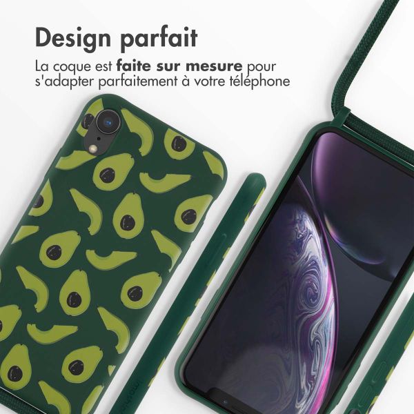 imoshion Coque design en silicone avec cordon iPhone Xr - Avocado Green