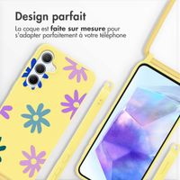 imoshion Coque design en silicone avec cordon Samsung Galaxy A55 - Yellow Flower Distance