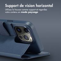 Accezz Étui de téléphone portefeuille en cuir 2-en-1 avec MagSafe iPhone 14 Pro - Nightfall Blue