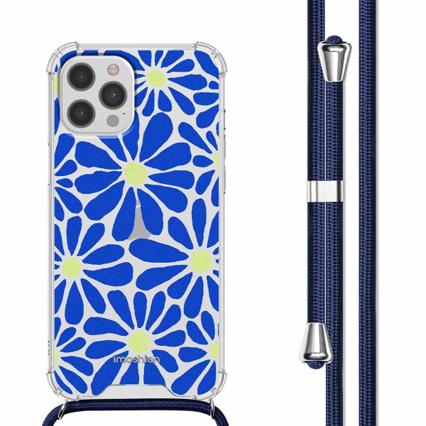 imoshion Coque Design avec cordon Apple iPhone 12 Pro Max - Cobalt Blue Flowers Connect