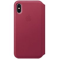 Apple Étui de téléphone Leather Folio iPhone Xs / X - Berry