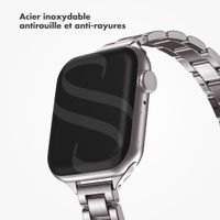 Selencia Bracelet à maillons fin en acier Apple Watch Series 1 t/m 9 / SE (38/40/41 mm) | Series 10 / 11 (42 mm) - Argent