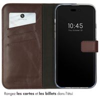 Selencia Étui portefeuille en cuir véritable Apple iPhone 14 Pro Max - Marron