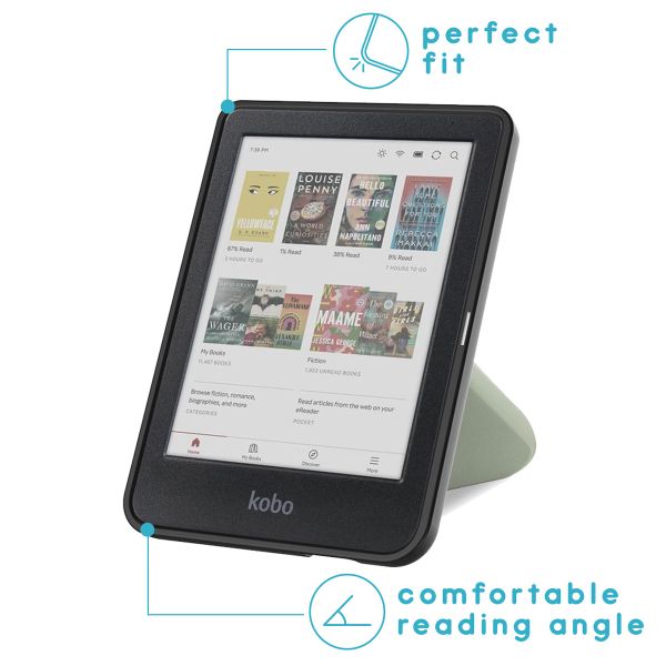 imoshion Étui de liseuse portefeuille design Pliable Kobo Clara Colour / BW - Floral Green