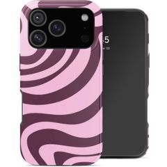 Selencia Coque arrière Vivid Apple iPhone 17 Pro - Wavy Swirl Pink Plum