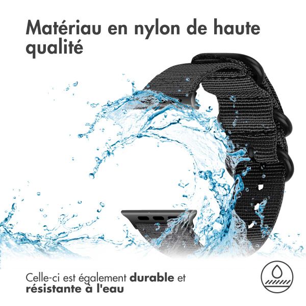 imoshion Bracelet en nylon Apple Watch Series 1-9 / SE - 38/40/41 mm / Series 10 - 42 mm - Noir