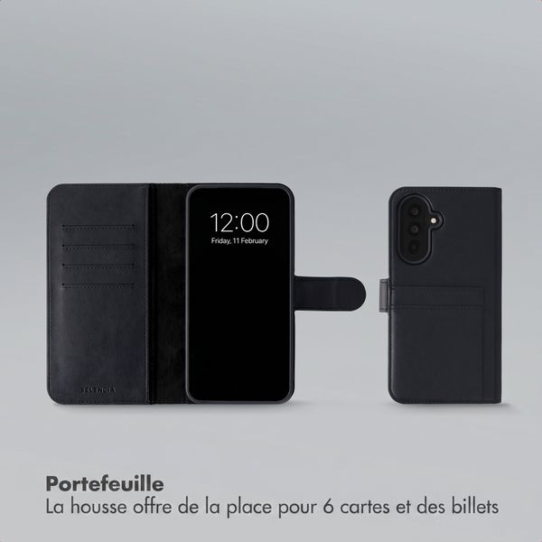 Selencia Étui portefeuille amovible Olyn avec MagSafe Samsung Galaxy A37 (5G) - Noir