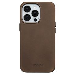 Accezz Coque MagSafe en cuir vintage Apple iPhone 13 Pro - Rustic Brown