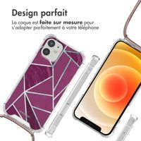 imoshion Coque Design avec cordon iPhone 12 Mini - Bordeaux Graphic