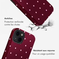 Selencia Coque arrière Vivid avec MagSafe Apple iPhone 13 - Happy Dots Burgundy
