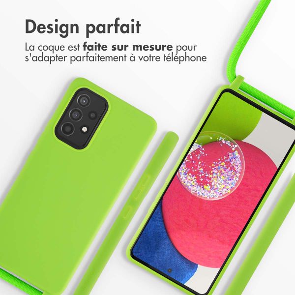 imoshion ﻿Coque en silicone avec cordon Samsung Galaxy A53 - Vert Fluo