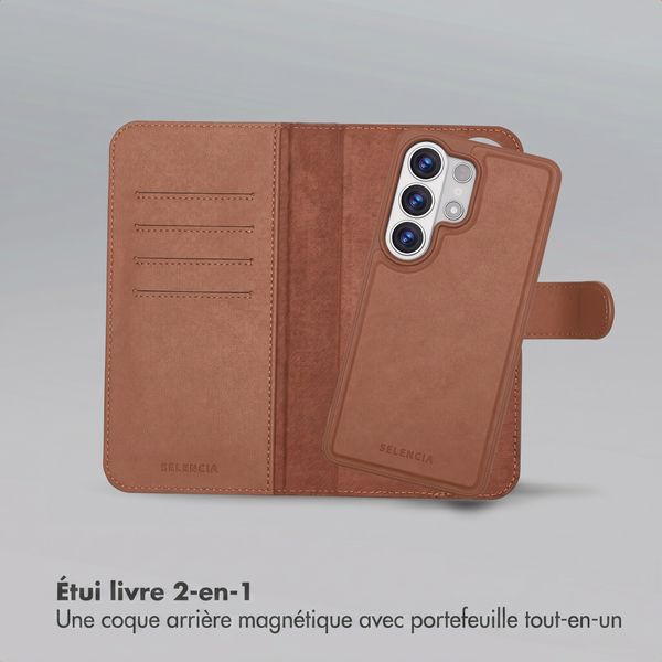 Selencia Étui portefeuille amovible Olyn avec MagSafe Samsung Galaxy S26 Ultra - Marron