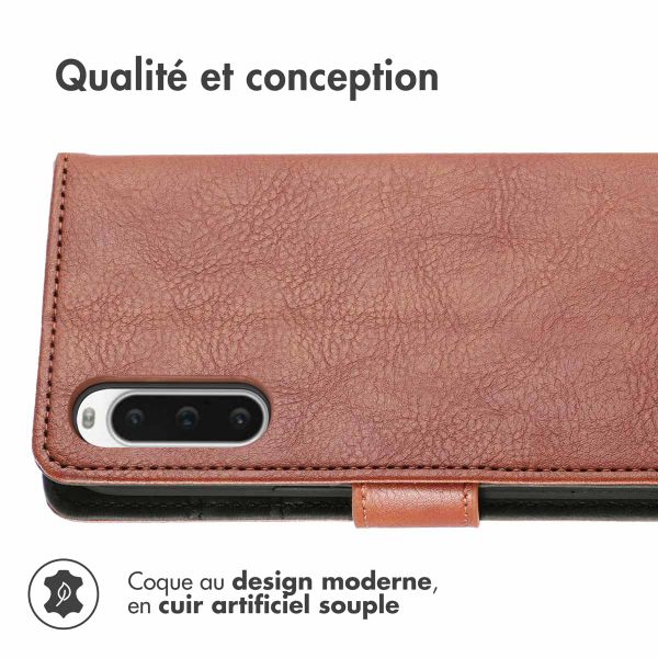 imoshion Étui de téléphone portefeuille Luxe Sony Xperia 10 V - Brun