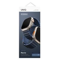 Uniq Bracelet double face Revix Premium Edition Apple Watch Series 1 á 10 / SE / Ultra (2) (44/45/46/49 mm) - Bleu de Prusse/Brume