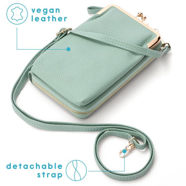 imoshion Sac téléphone en cuir végan Crossbody - Menthe verte