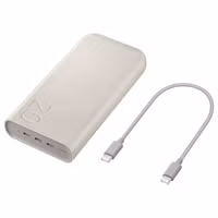 Samsung Batterie externe 20 000 mAh - Charge rapide 45 Watt - 3x USB-C - Beige