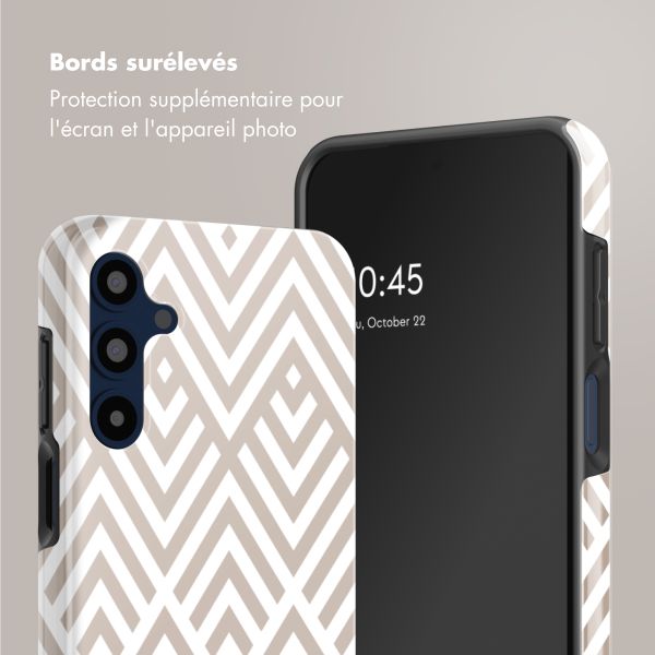 Selencia Coque arrière Vivid Tough Samsung Galaxy A16 - Beige Zigzag