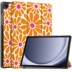 imoshion Coque tablette Design Trifold Samsung Galaxy Tab A11 Plus / A9 Plus - Orange Flower Connect