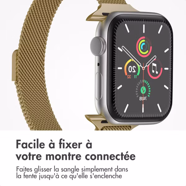 imoshion Bracelet slim Milanese Apple Watch Series 1 - 9 / SE (38/40/41 mm) | Series 10 / 11 (42 mm) - Doré