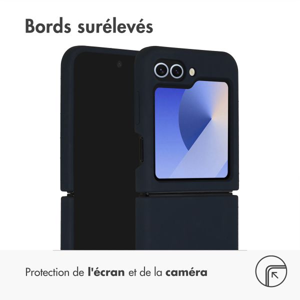 Accezz Coque Liquid Silicone Samsung Galaxy Z Flip 6 - Bleu foncé