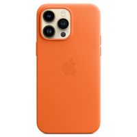 Apple Coque Leather MagSafe Apple iPhone 14 Pro Max - Orange