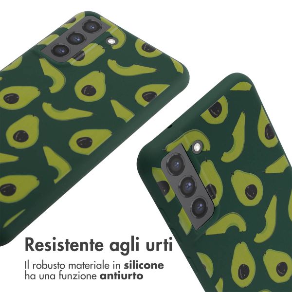 imoshion Coque design en silicone avec cordon Samsung Galaxy S21 FE - Avocado Green