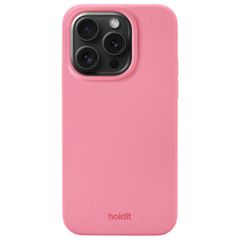 Holdit Coque Silicone iPhone 15 Pro Rouge - Pink