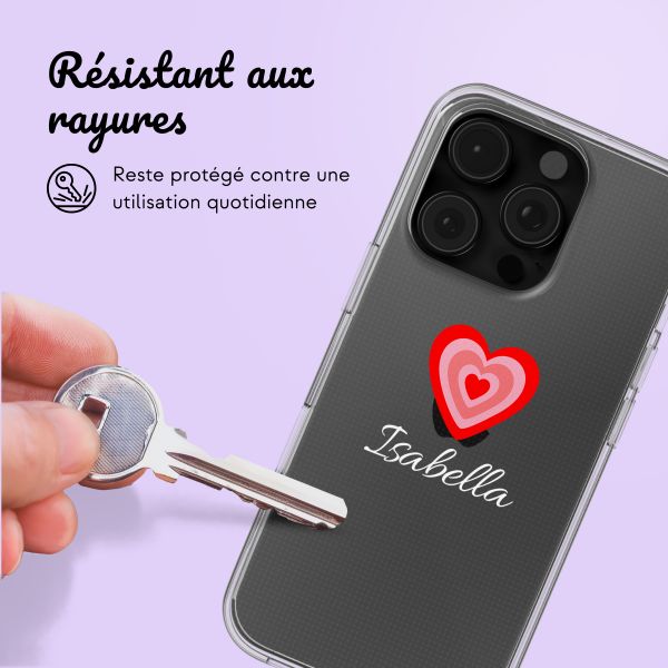 Coque personnalisée avec un cœur iPhone 16 Pro Max - Transparent