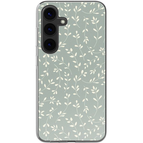 imoshion Coque design pour Samsung Galaxy S24 - Smoke Green Flowers