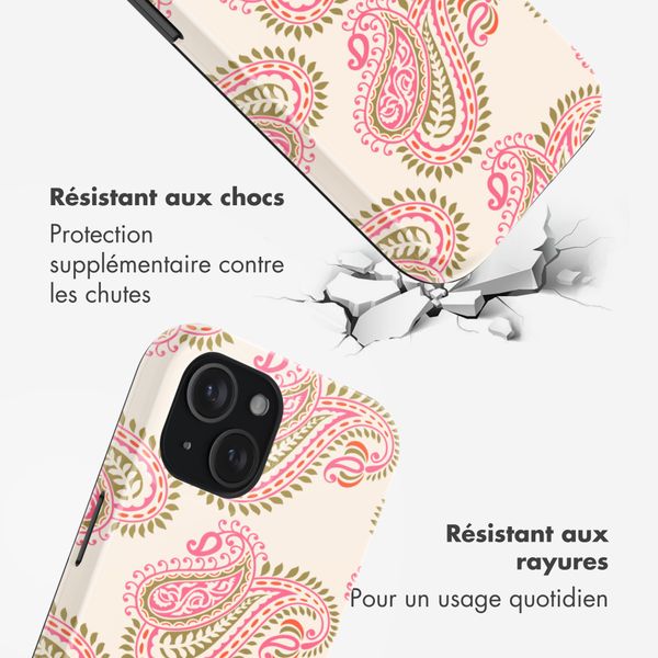 Selencia Coque arrière Vivid Apple iPhone 15 - Paisley Blush