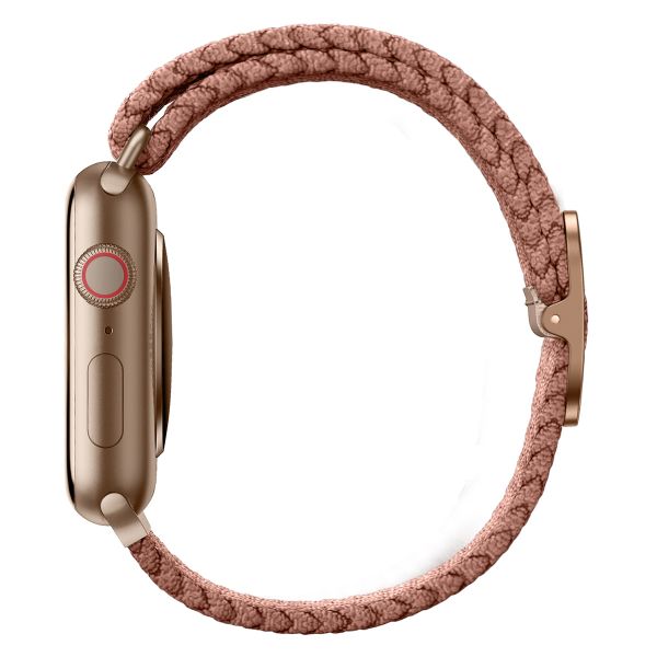 Uniq Bracelet tressé Aspen Apple Watch Series 1 t/m 11 / SE / Ultra (44/45/46/49 mm) - Grapefruit Pink