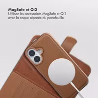 Selencia Étui portefeuille amovible Olyn avec MagSafe Apple iPhone 16 - Marron