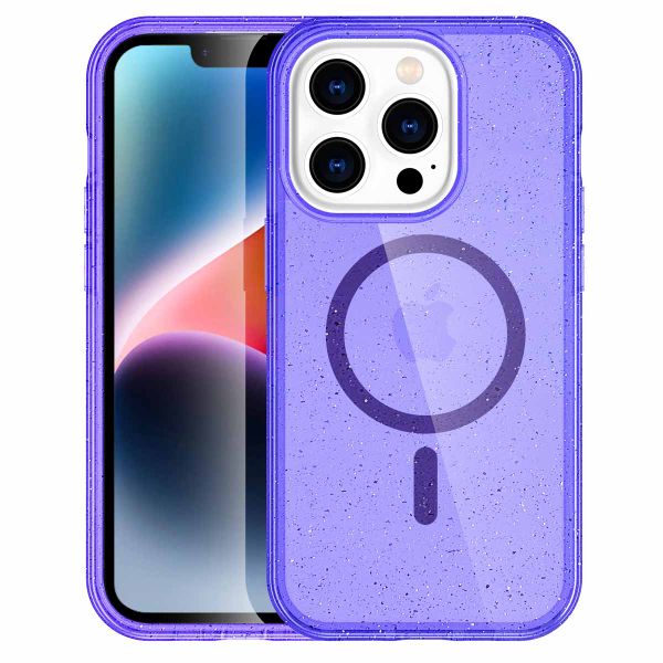 imoshion Coque Pailletée avec MagSafe Apple iPhone 14 Pro Max - Paillettes Violet