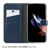 Selencia Étui portefeuille en cuir véritable Samsung Galaxy A36 / A56 - Bleu