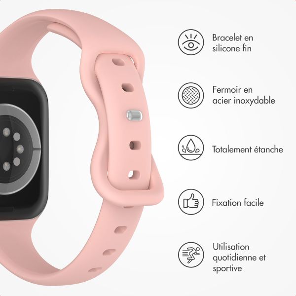 imoshion Bracelet en silicone fin Apple Watch Series 1-9 / SE (38/40/41 mm) | Series 10 (42 mm) - Rose