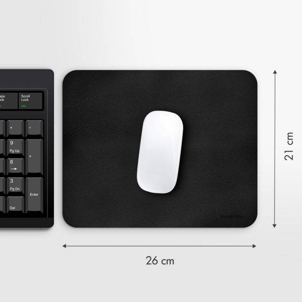imoshion Tapis de souris - Tapis de souris en similicuir - 21 x 26 cm - Noir