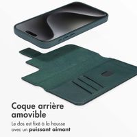 Accezz Étui de télephone portefeuille en cuir 2-en-1 avec MagSafe Apple iPhone 15 Pro Max - Cedar Green