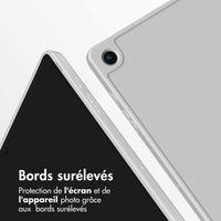 Accezz Coque tablette portefeuille Smart Silicone Samsung Galaxy Tab A9 Plus - Gris