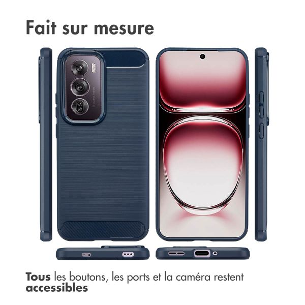 imoshion Coque Brushed Oppo Reno 12 Pro - Bleu foncé