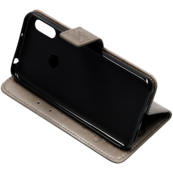 Etui de téléphone Fleurs de Trèfle Huawei Y6 (2019) - Gris